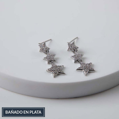 Aros Largo Baleal Plateado Humana