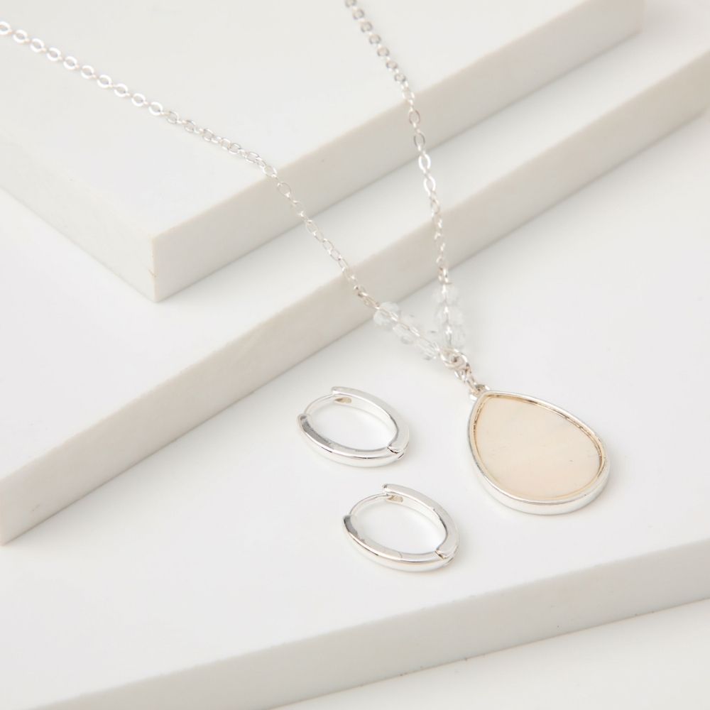 Set Collar Y Aros Senja Plateado Tatienne