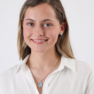 Set Collar y Aros Mirror Plateado Tatienne