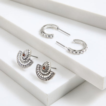 Set De Aros Elise Plateado Humana