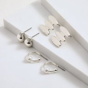 Set De Aros Jenna Plateado I-D