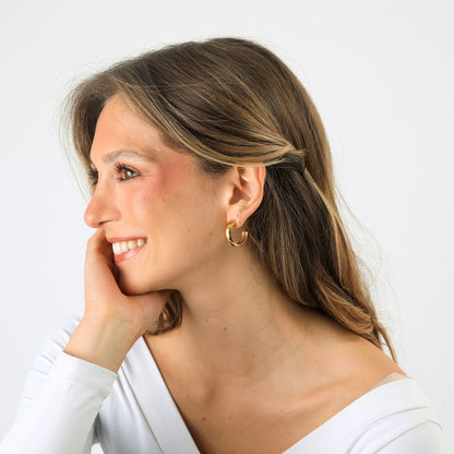 Aros Argollas Matt Gold Humana