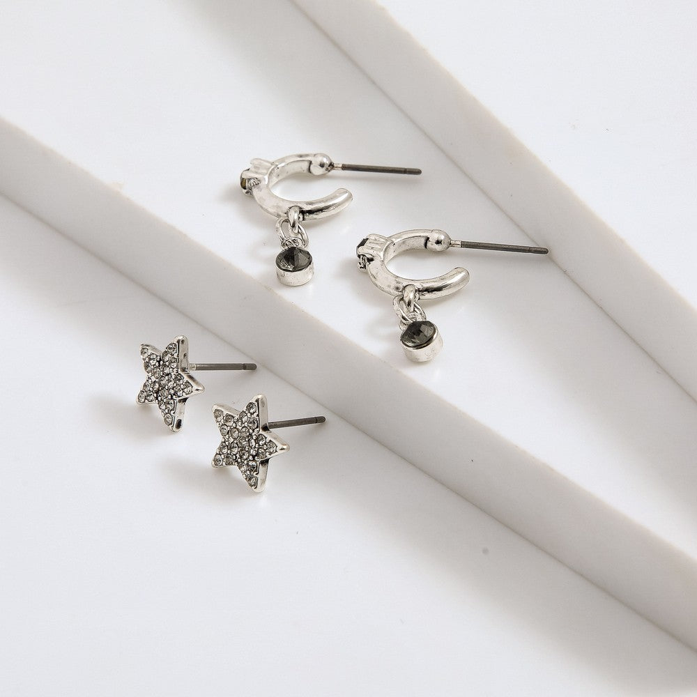 Set De Aros Nerea Plateado I-D