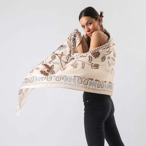 Pañuelo Estampado Fleur Beige i-D