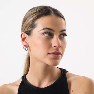 Set Aros Rosa Plateado Humana