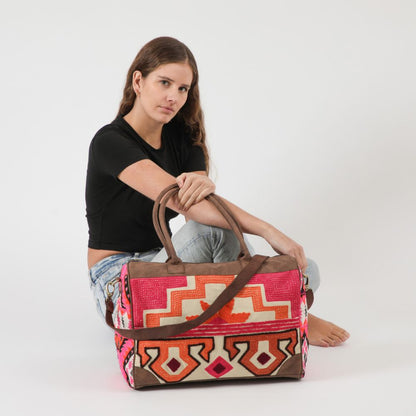 Bolso Hippie Café y Rosado Humana