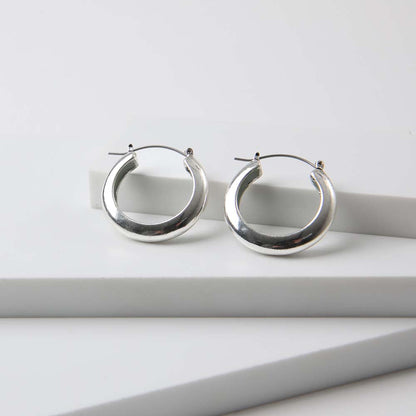 Aros Argolla Dots Plateado Humana