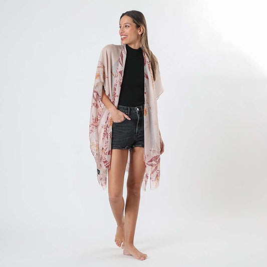 Kimono Floral Rosado i-D