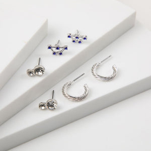 Aros Set Sofía Plateado Humana