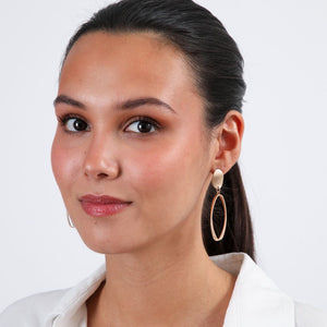 Aros Largo Óvalo Irregular Dorado Tatienne