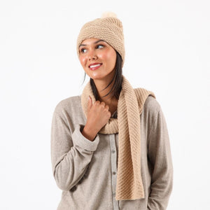 Set Bufanda + Gorro  Mercury Beige I-D