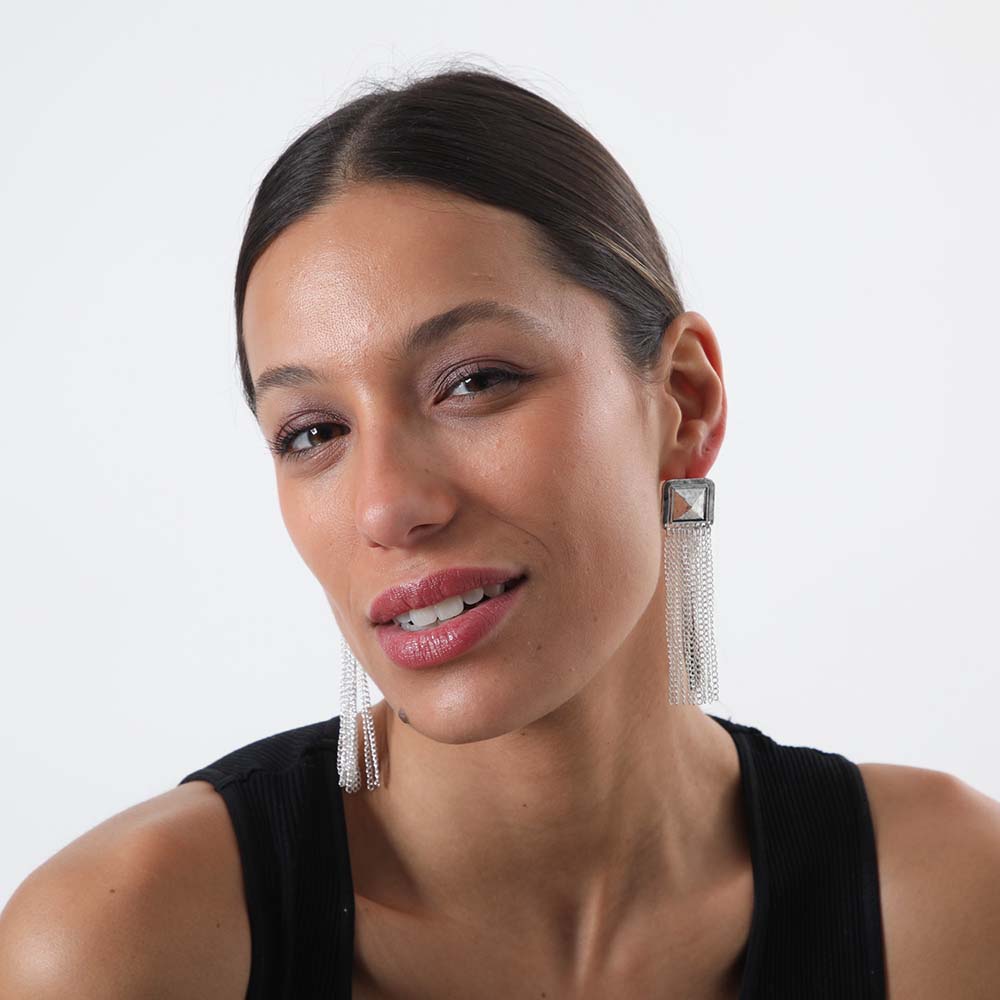 Aros Largo Janis Plateado i-D