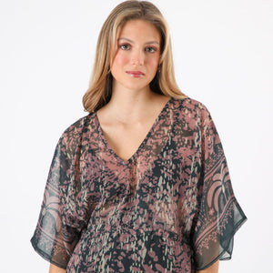 Kimono Rin Estampado animal verde Tatienne