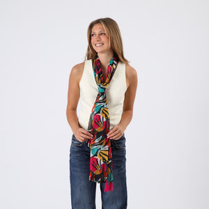 Pañuelo Estampado René Multi Borlas Humana