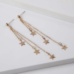 Aros Largos Ciclamen Dorados Humana