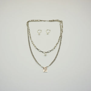 Pack Aros + Collar Estrella Plateado Tatienne
