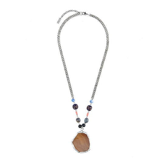 Collar Largo Plateado Dessert Humana