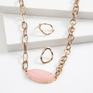 Set de Collar y Aros Loom Dorado Humana