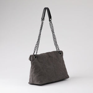 Cartera Hombro Vitta Canvas Gris Humana
