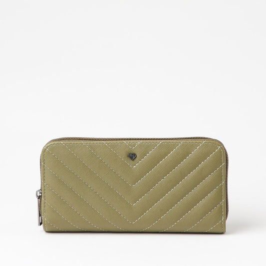 Billetera Grande Quilted Military Green i-D