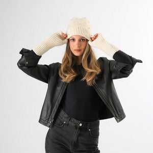 Set Guante Y Gorro Judit Beige Humana