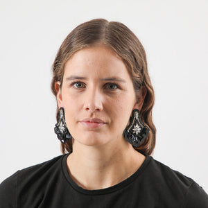 Aros Largo Rubí Negro Humana