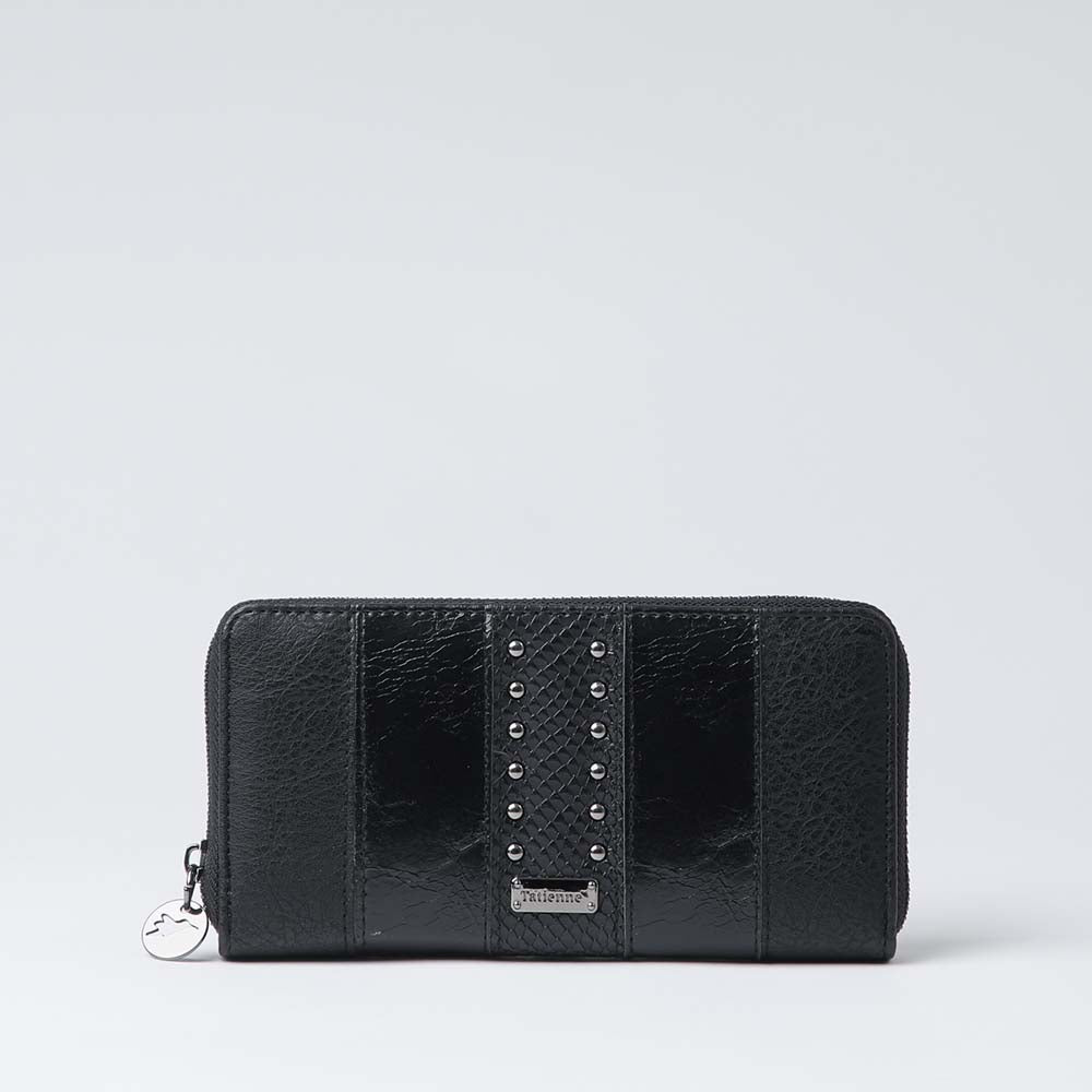 Billetera Grande Studs Negra Tatienne