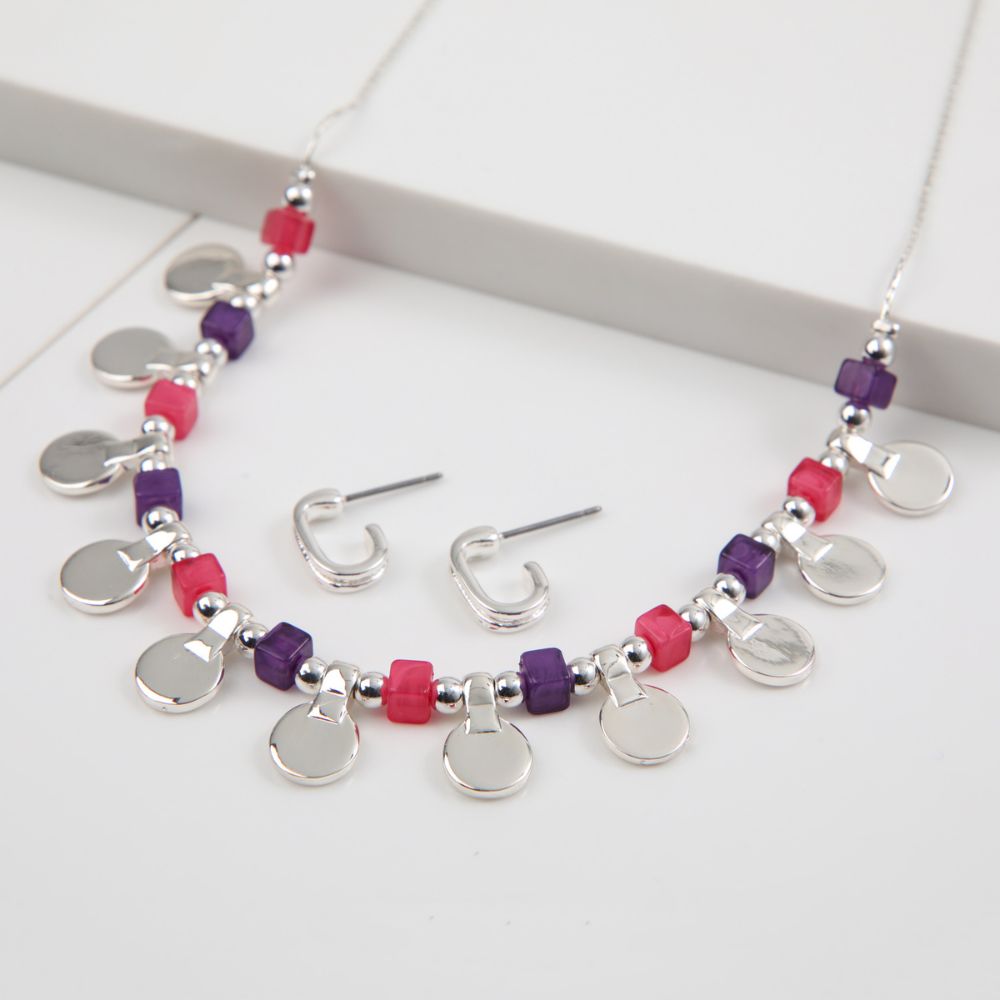 Set Collar Y Aros Rita Plateado i-D