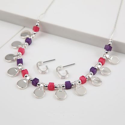 Set Collar Y Aros Rita Plateado i-D