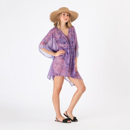 Kimono Sena Estampado floral morado Tatienne