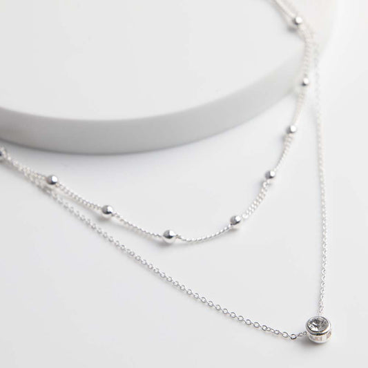 Collar Corto Plateado Essential Luz Humana