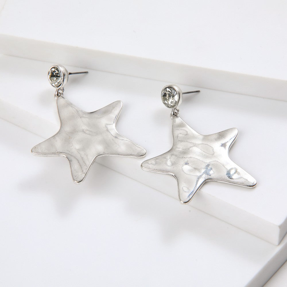 Aros Largos Star Plateado Humana