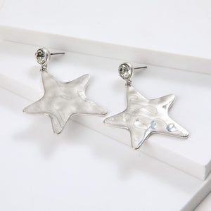 Aros Largos Star Plateado Humana