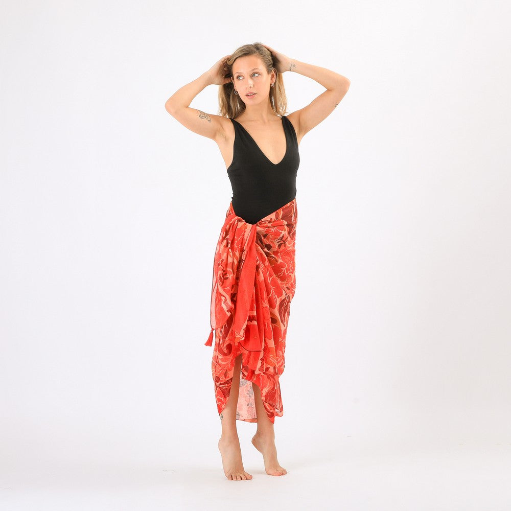 Pareo Estampado Klaus Rojo Tatienne