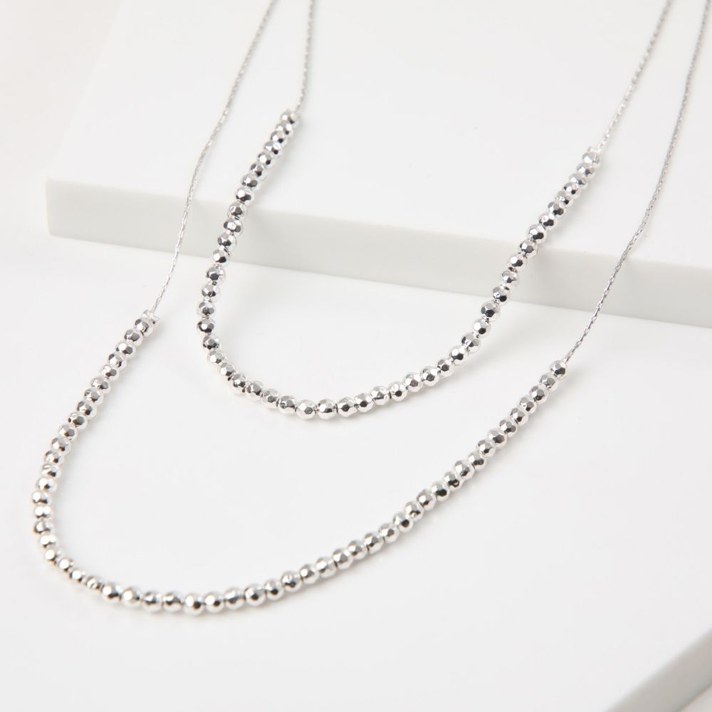 Collar Corto Labuan Plateado Humana