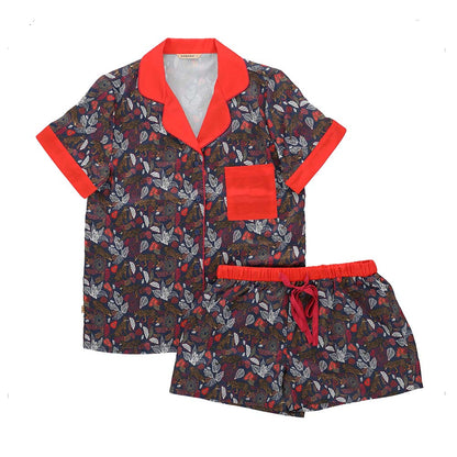 Pijama Corto Set Natural Rojo Talla M