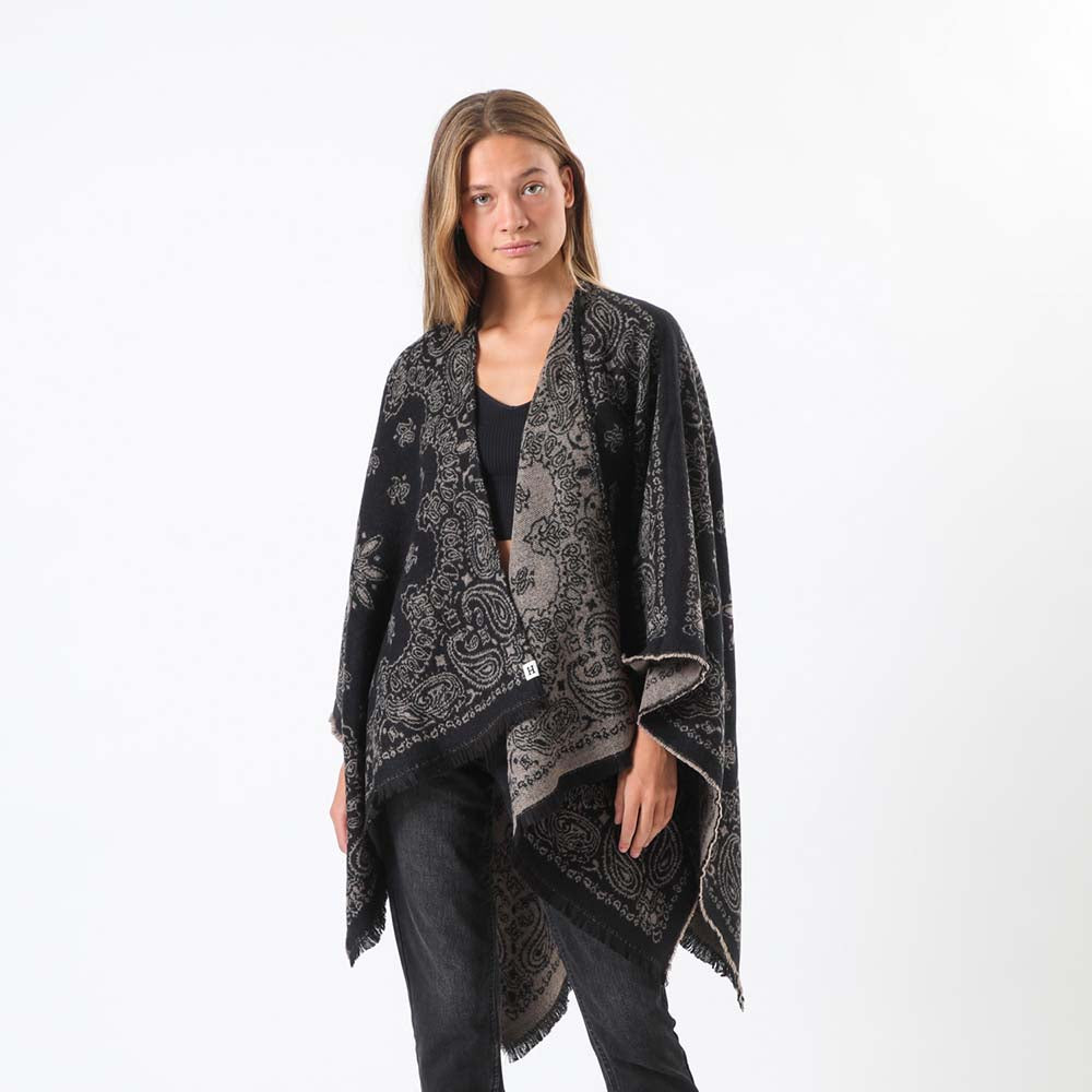 Poncho Paisely Negro