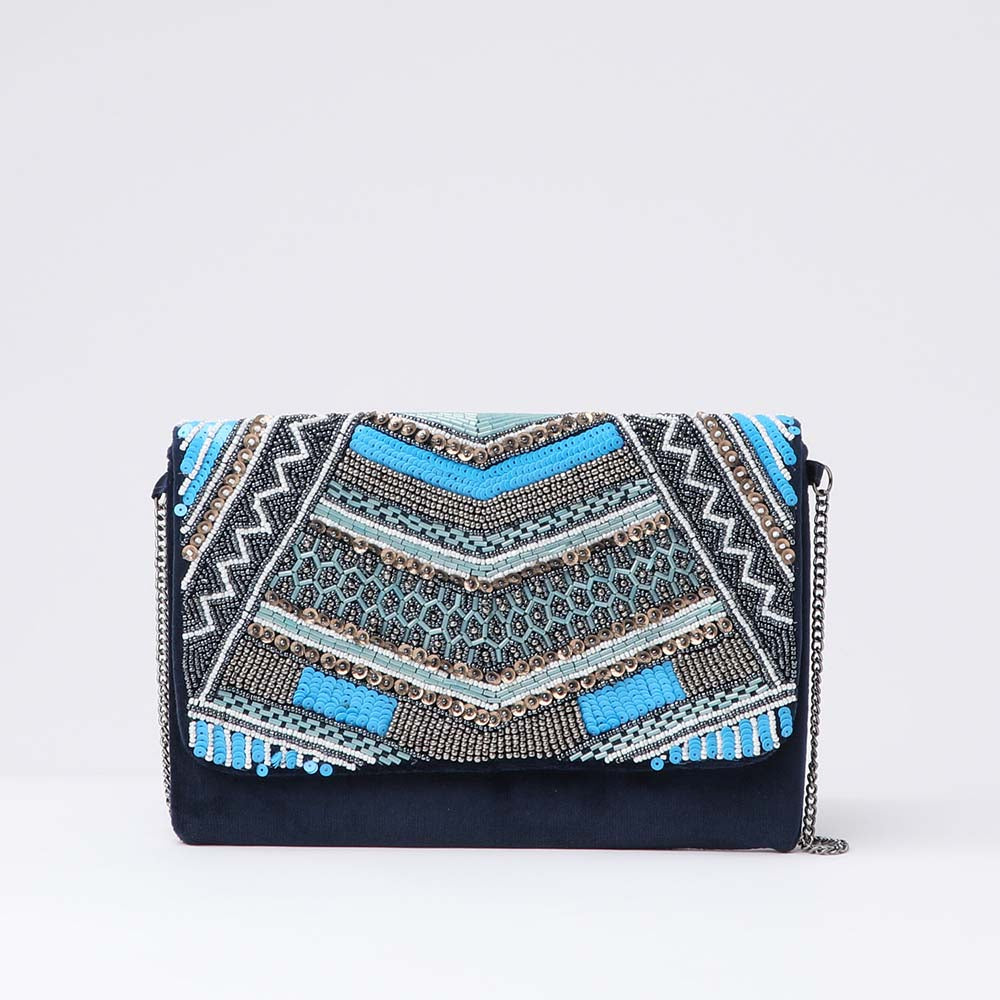 Clutch Greca Azul